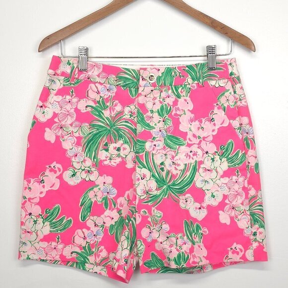 Lilly Pulitzer Pants - Lilly Pulitzer Gretchen High Rise Short Roxie Pink Worth A Look Size 4